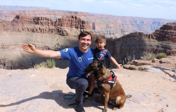 Dog training on the Grand Canyon